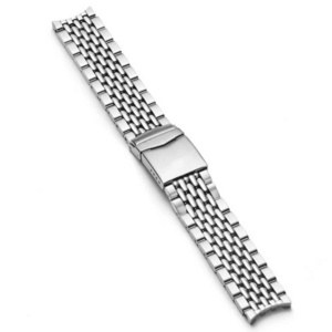 Factory Wholesale 316L Stainless steel  Beads of Rice Watchband Strap Watch Bracelet With Solid End Piece