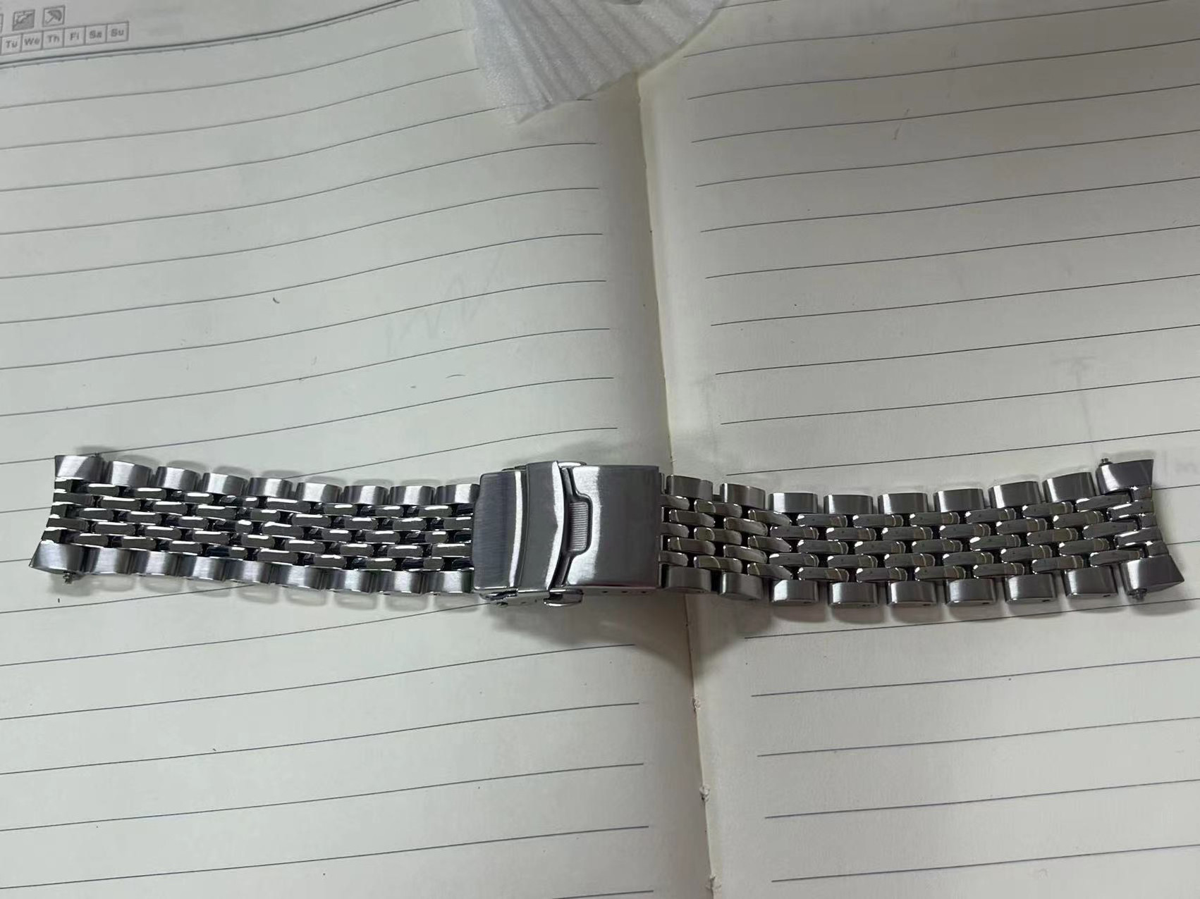 Factory Wholesale 316L Stainless steel  Beads of Rice Watchband Strap Watch Bracelet With Solid End Piece