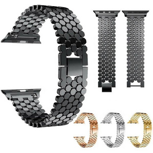 luxury alloy Stainless Steel Metal smart watch replacement bands Strap for apple watch iWatch 8 7 5 6 se 38 40 42 44 45 mm