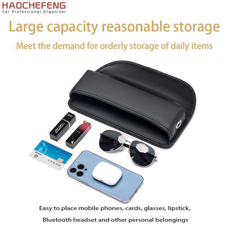 Haochefeng Auto Console Side Pocket Slot Plug Storage BoxInterior Boutique Leather Car Front Seat Gap Filler Organizer