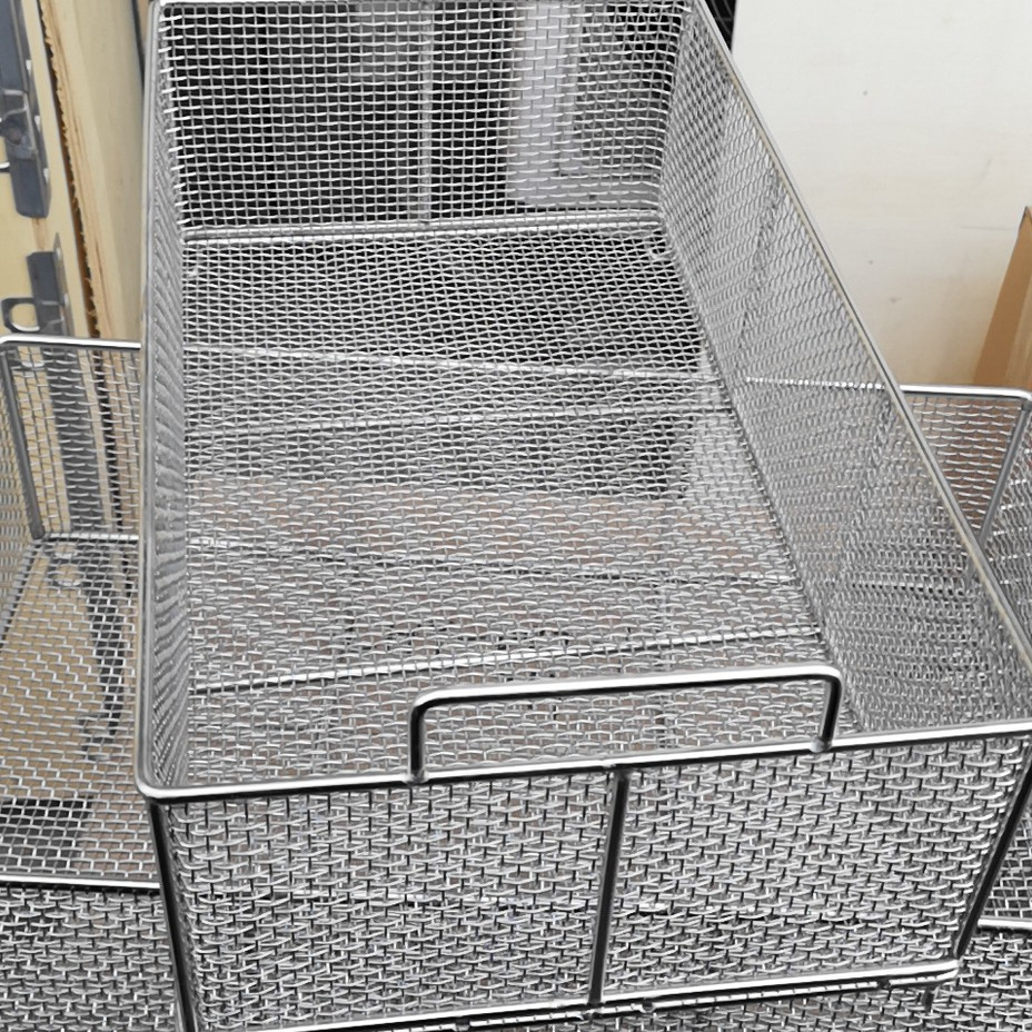 Manufacturer Custom-Make Stainless Steel woven Wire Mesh Basket With Handle