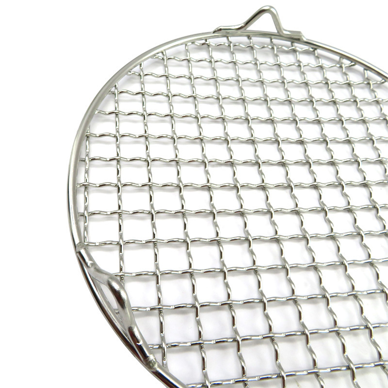 stainless steel barbecue wire mesh net cylinder rolling grill basket for camping picnic