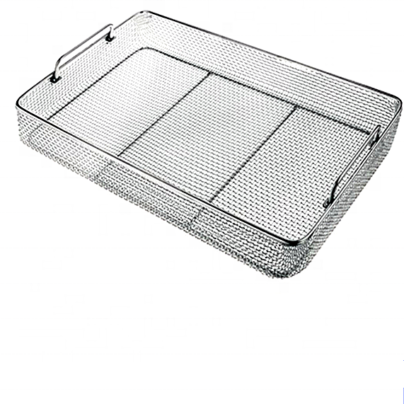 Manufacturer Custom-Make Stainless Steel woven Wire Mesh Basket With Handle