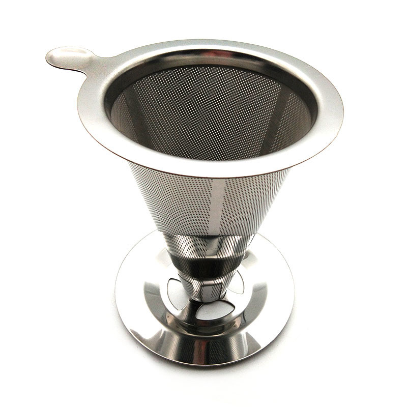 food grade reusable stainless steel coffee filter cone strainer