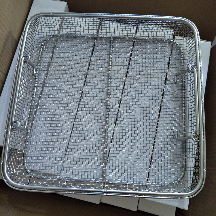 Manufacturer Custom-Make Stainless Steel woven Wire Mesh Basket With Handle