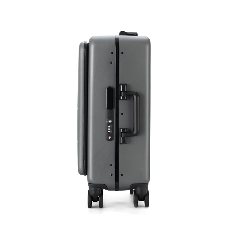 Hard Shell Spinner Wheels Travel Suitcase Carry On Luggage With Front Compartment and USB Charging Port