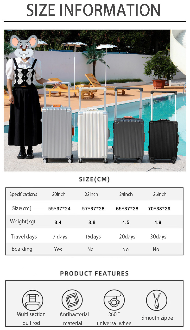 Luxury Trendy Rolling Spinner ABS Hardside Wide Travel Trolley Carry on Luggage Suitcase With Cup Holder