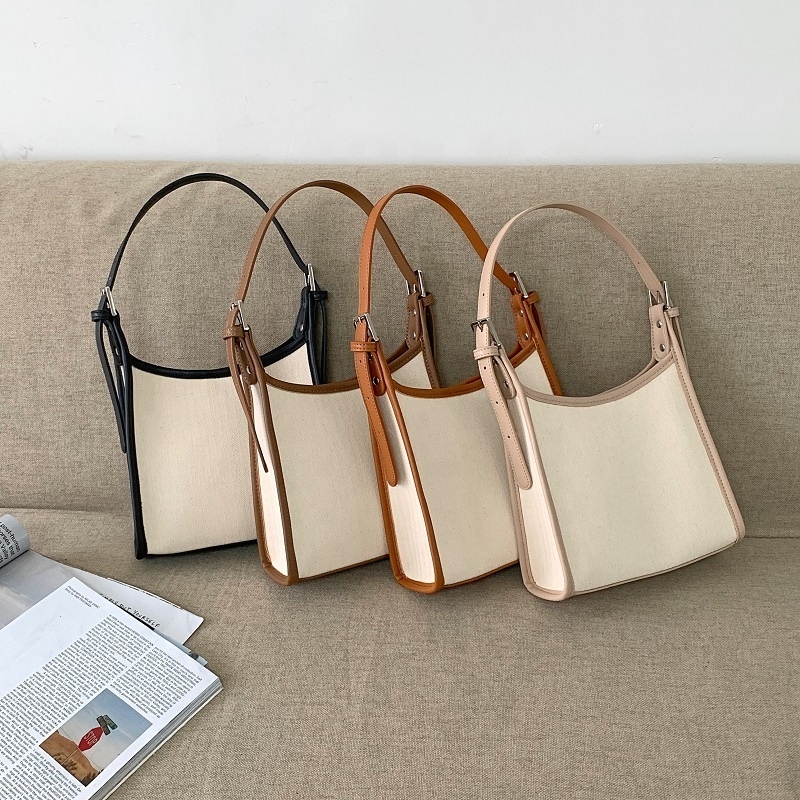 New Product 2023 Leather Canvas Tote Bag Custom Shoulder Bag Womens Tote Single Shoulder Women's Bag Lady Handbag for Sale