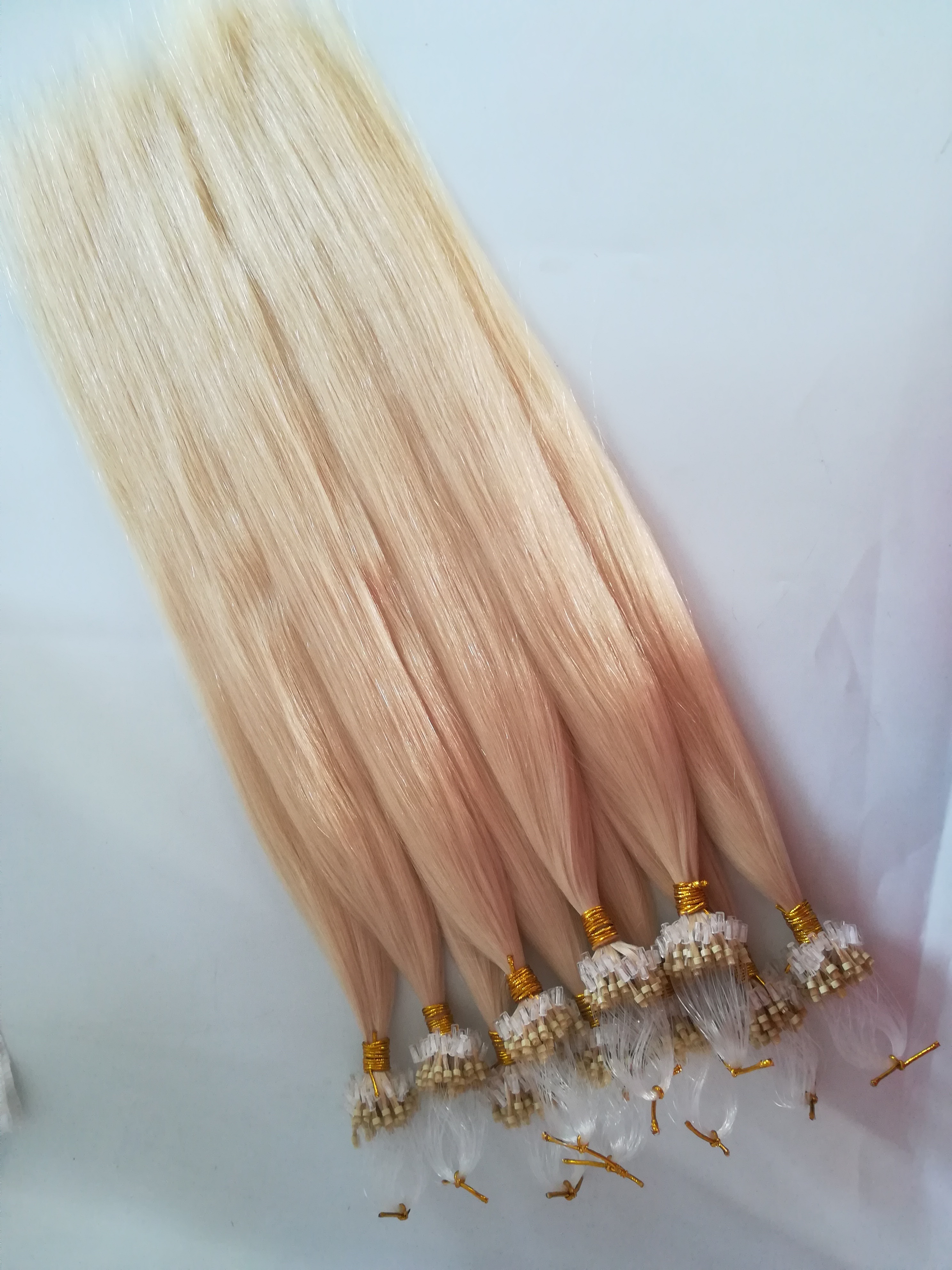 New arrival russian remy blonde human hair micro ring loop 1g gram human hair extensions