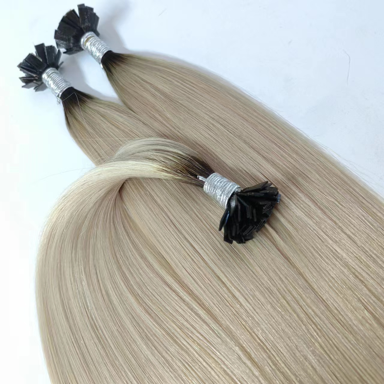 Fast Shipping Double Drawn Keratin Flat Tip Hair Cuticle Aligned K Tip Hair Italian Glue 100% Human Hair Extensions Popular