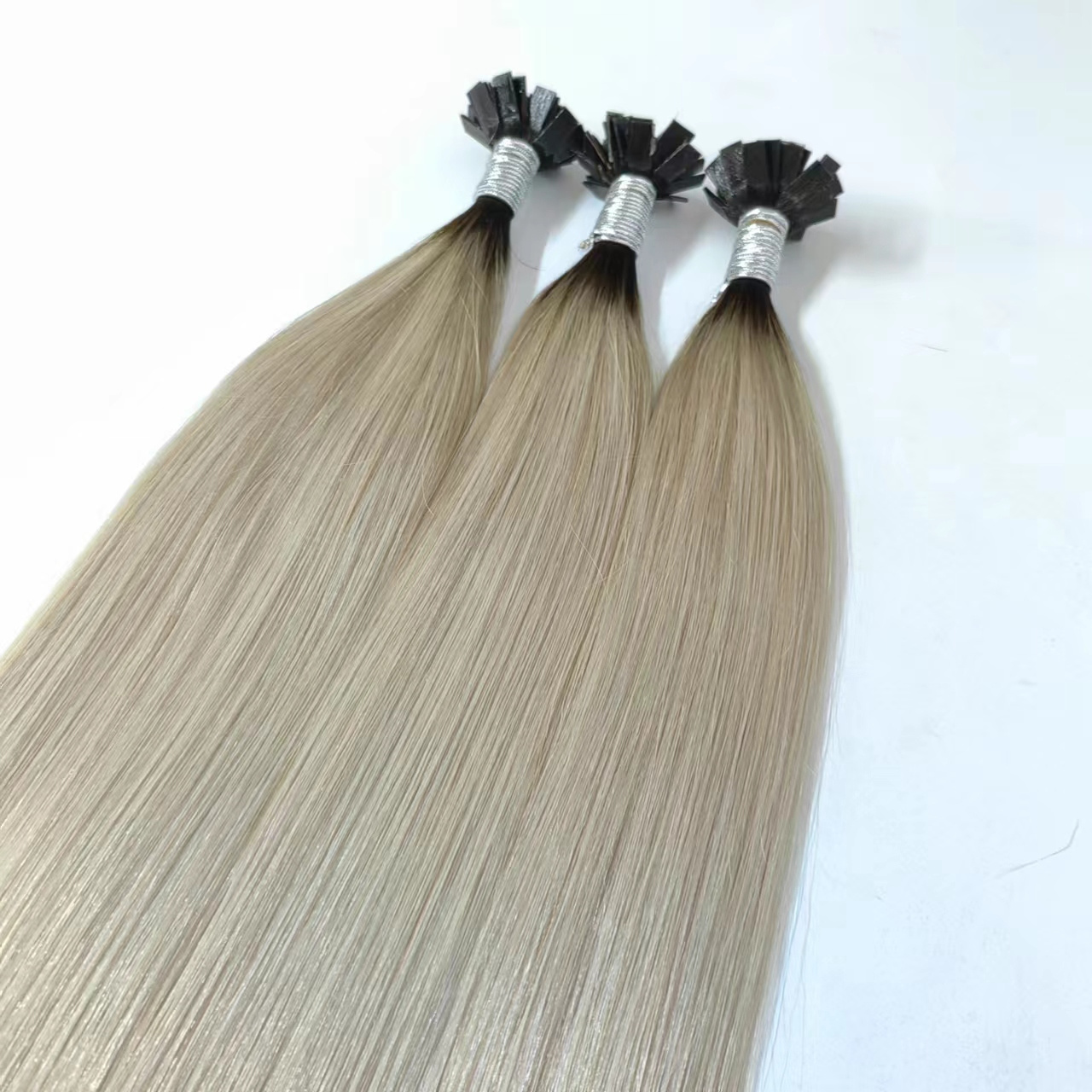 Fast Shipping Double Drawn Keratin Flat Tip Hair Cuticle Aligned K Tip Hair Italian Glue 100% Human Hair Extensions Popular