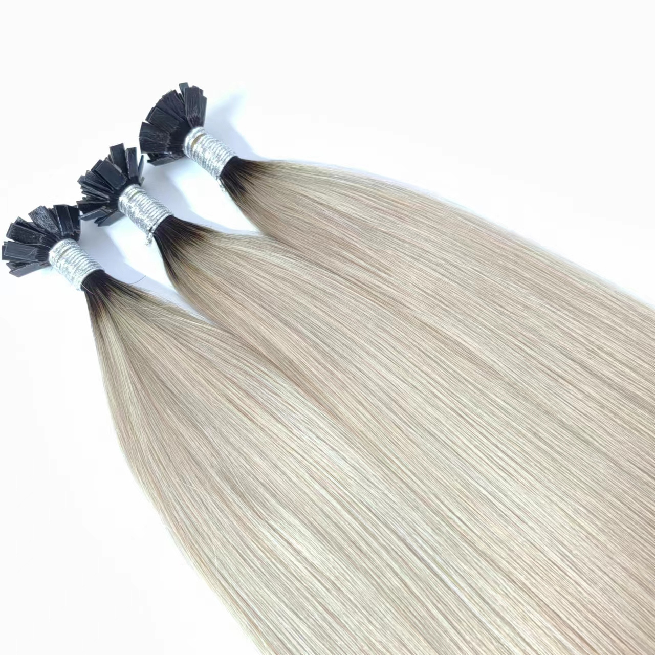 Fast Shipping Double Drawn Keratin Flat Tip Hair Cuticle Aligned K Tip Hair Italian Glue 100% Human Hair Extensions Popular