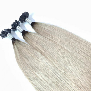 Fast Shipping Double Drawn Keratin Flat Tip Hair Cuticle Aligned K Tip Hair Italian Glue 100% Human Hair Extensions Popular