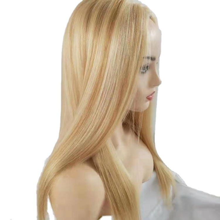 New Arrival Customized Wigs For Alopecia Clients European Remy Blonde Hair With Medical Full Lace Wig Piano Highlight