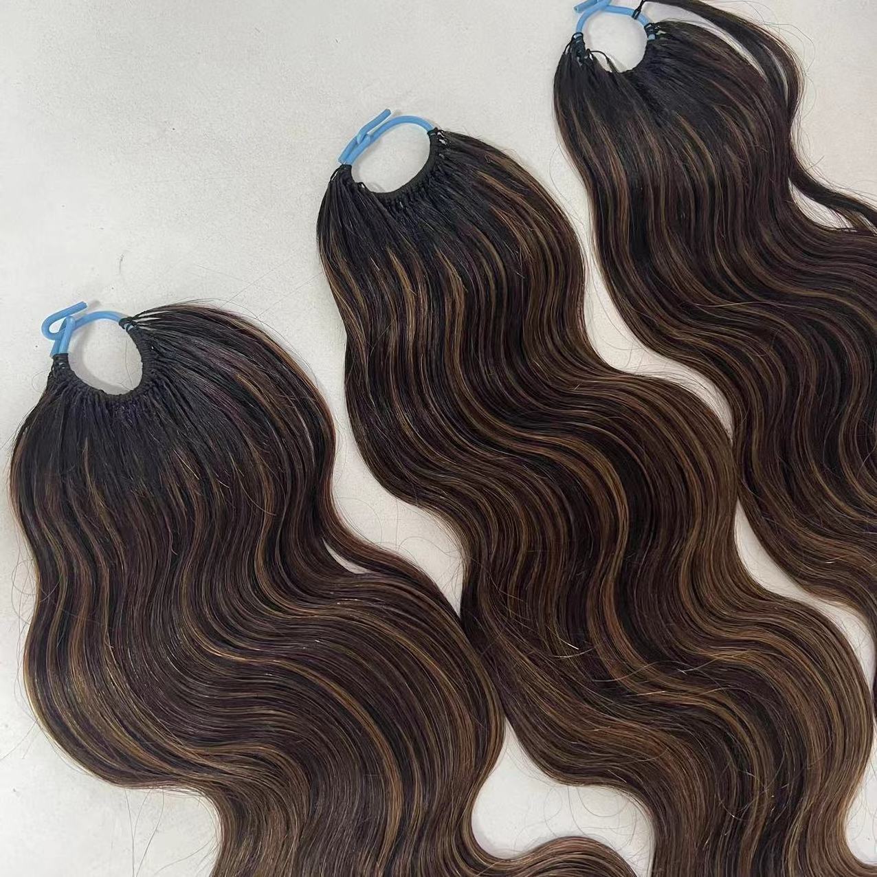 New Product 100% Raw Human Hair Cuticle Aligned Feathering Hair Extensions High Quality Double Drawn Feathers Body Wave Hair