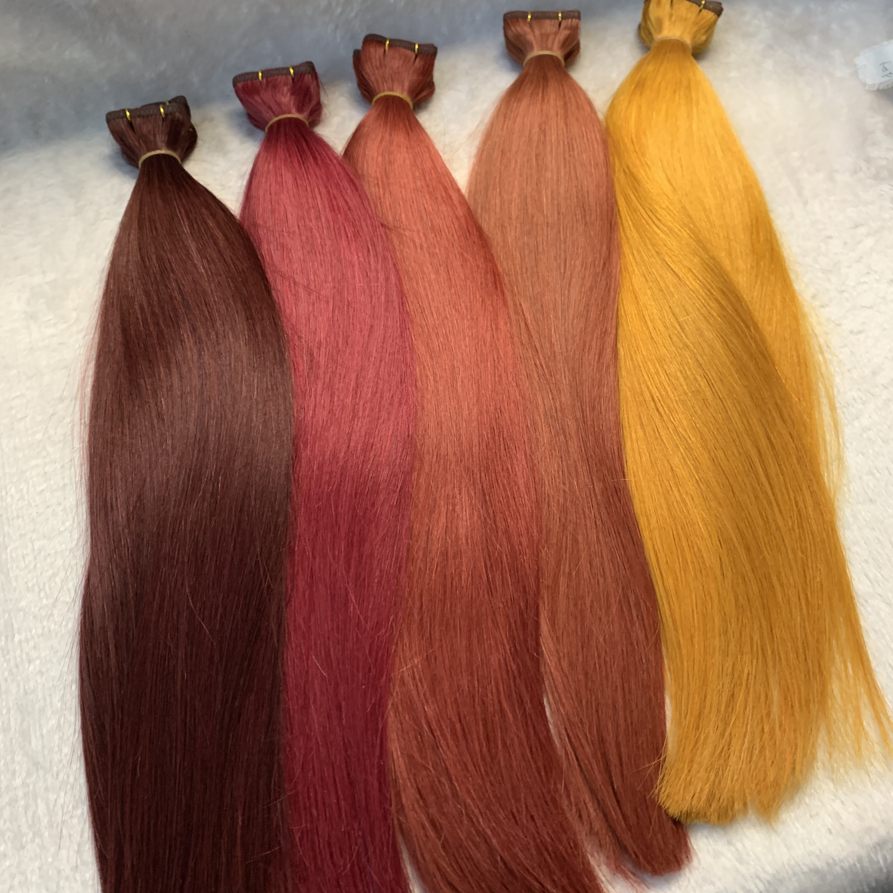 Factory Price 100% Virgin Cuticle Remy Aligned Russian All Color Can Be Customized Human Hair Extension Seamless Thin Flat Weft