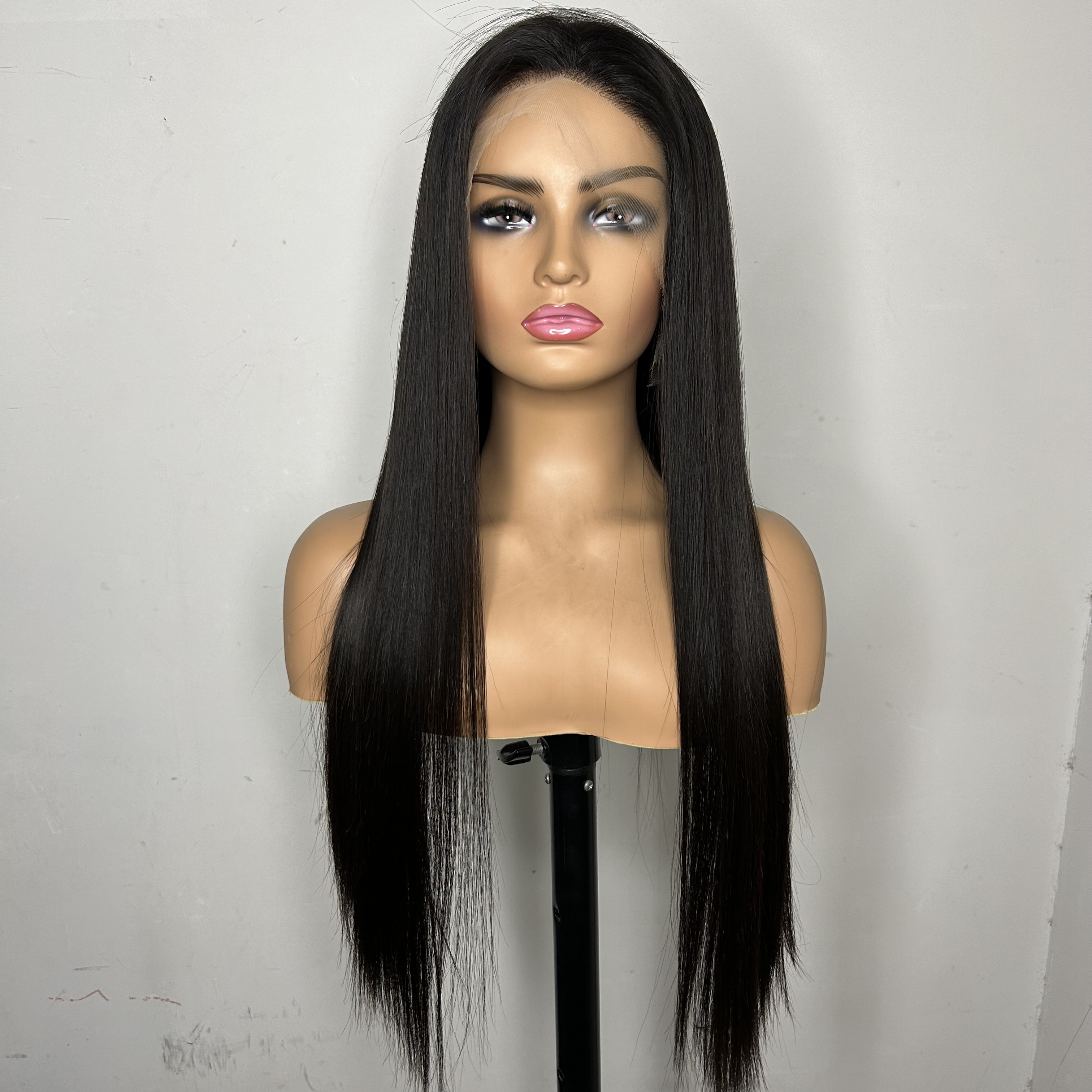 Slavic Hair HD Lace Top Quality Natural BlAack Straight Jewish Kosher Wig For Hair Loss