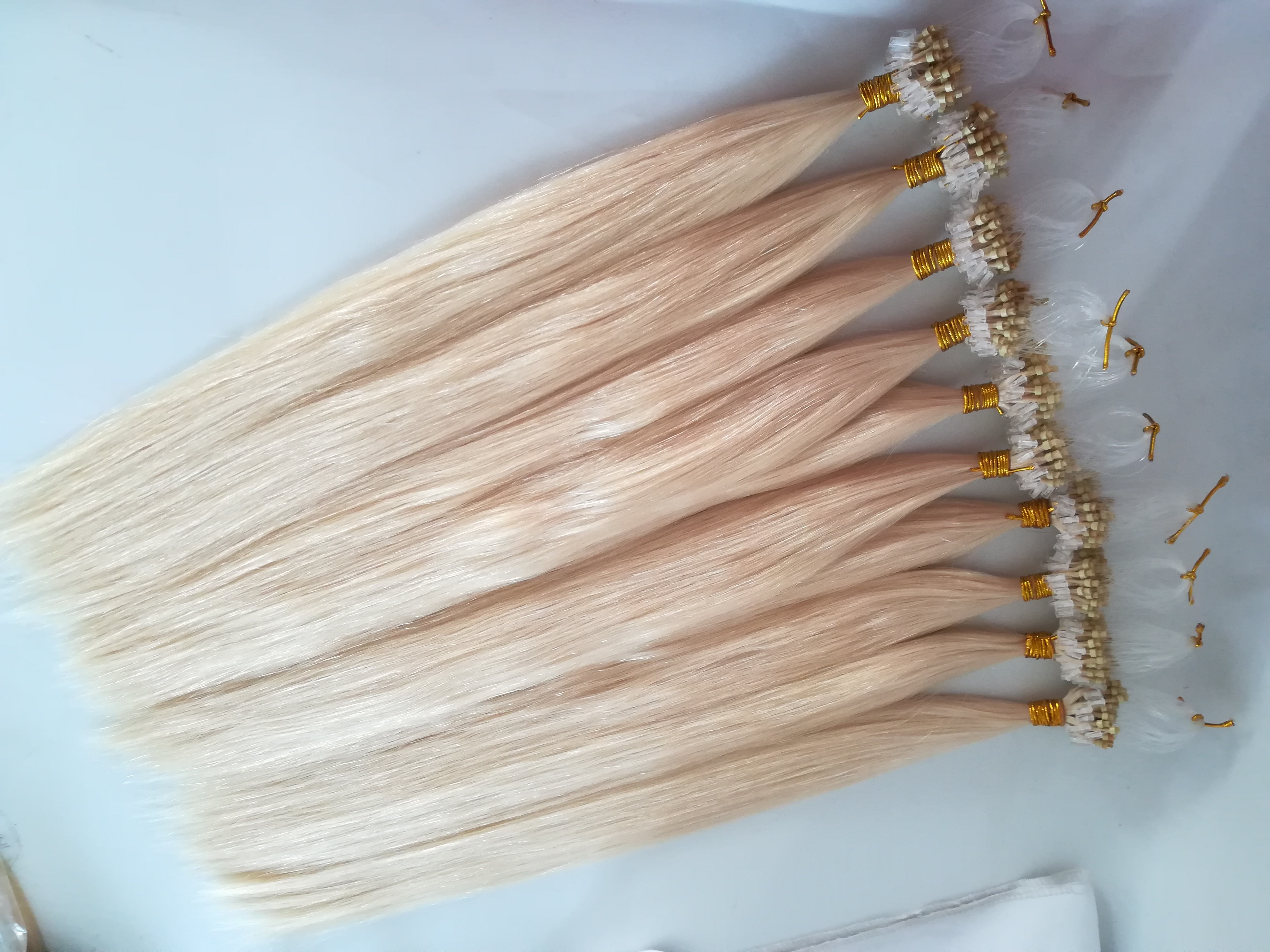 New arrival russian remy blonde human hair micro ring loop 1g gram human hair extensions