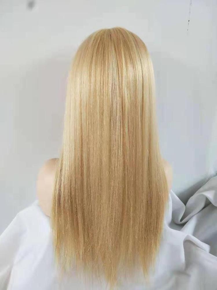 New Arrival Customized Wigs For Alopecia Clients European Remy Blonde Hair With Medical Full Lace Wig Piano Highlight