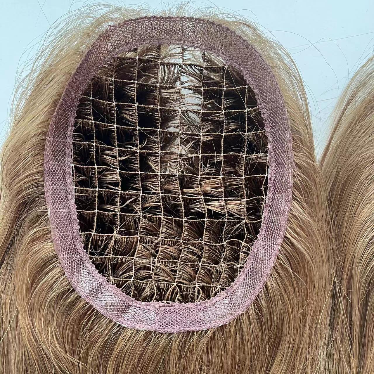 Fishnet Swiss Lace Fish Ne 100% Raw European Remy Hair Piece Top Quality Human Hair Topper for Women