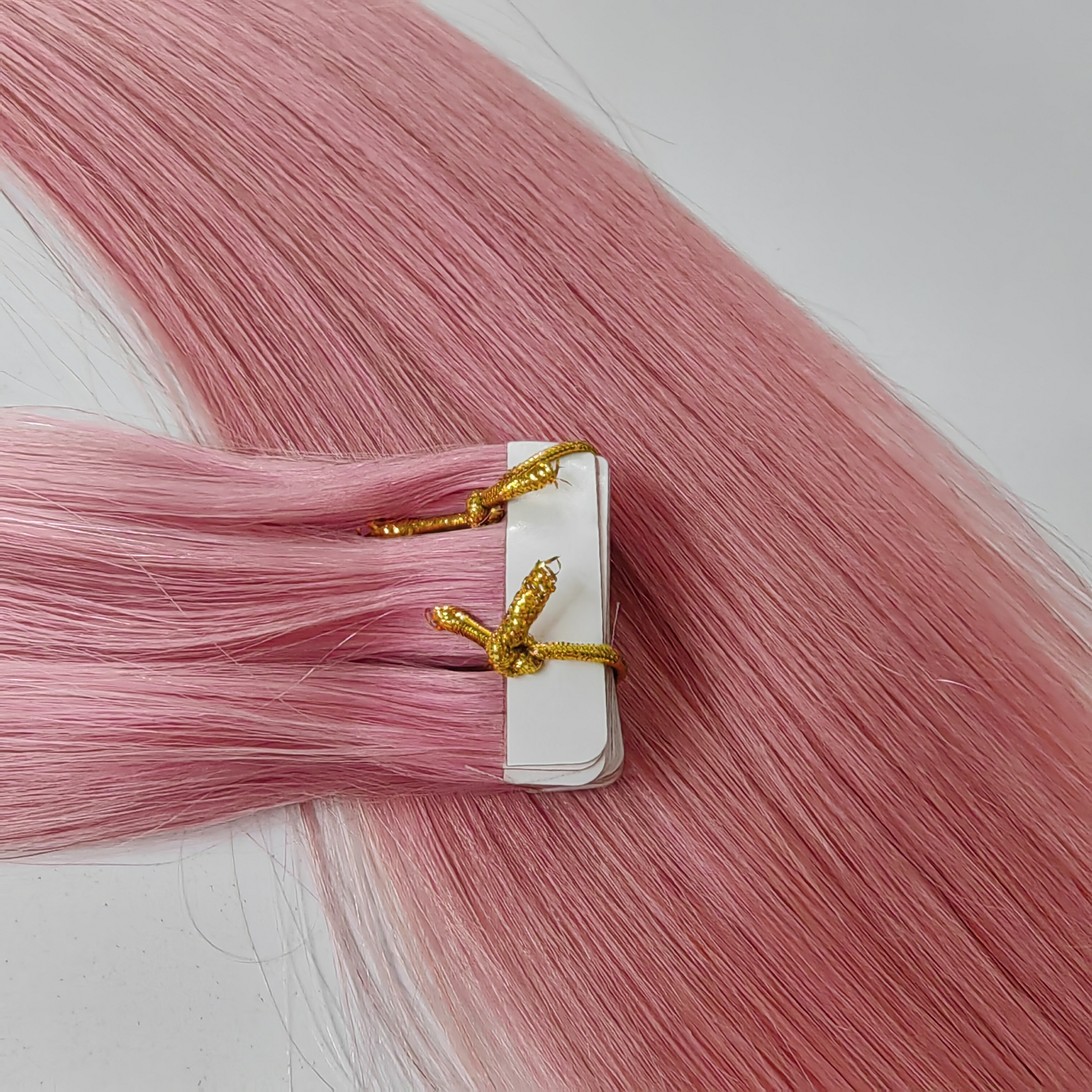 Wholesale Russian Double Drawn Remy Cuticle pink tape in hair extension inject hair