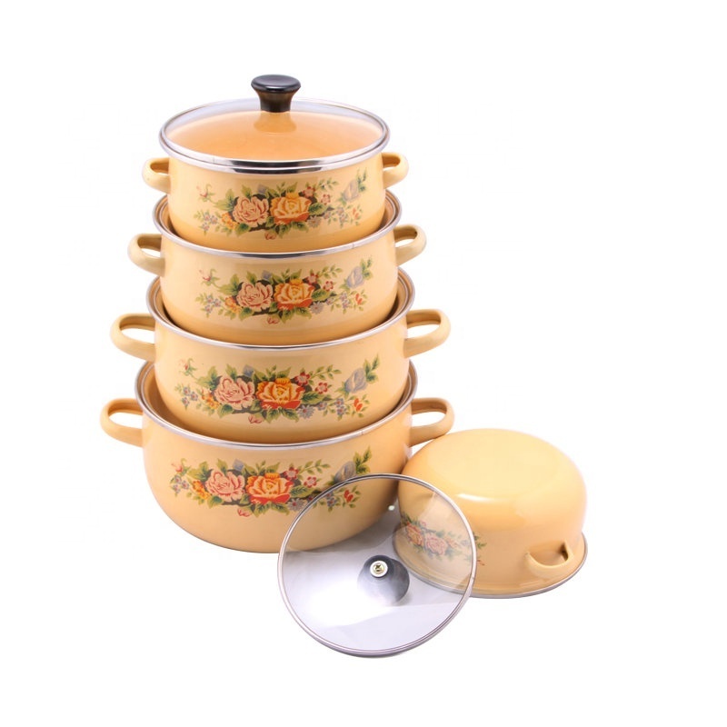 5PCS Factory Direct Porcelain Enamel Cookware