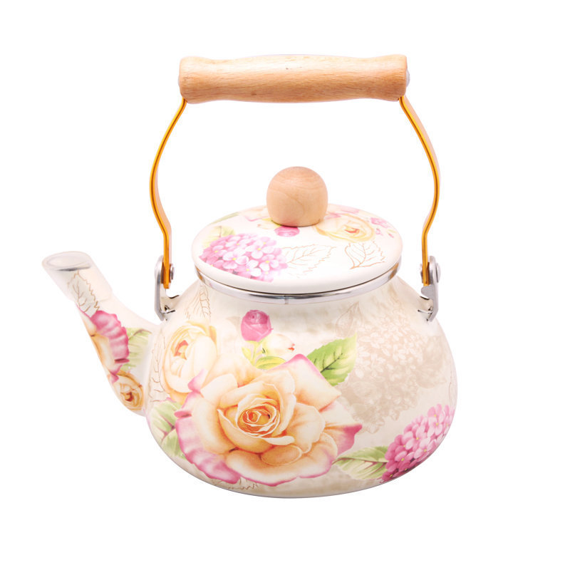 Customized good quality unique design enamel classic tea kettle all season durable