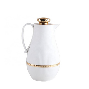 2023 New Arrival 1000ml Thermos Teapot Arabic Style Insulated Coffee Pot Dallah With Gold Lid