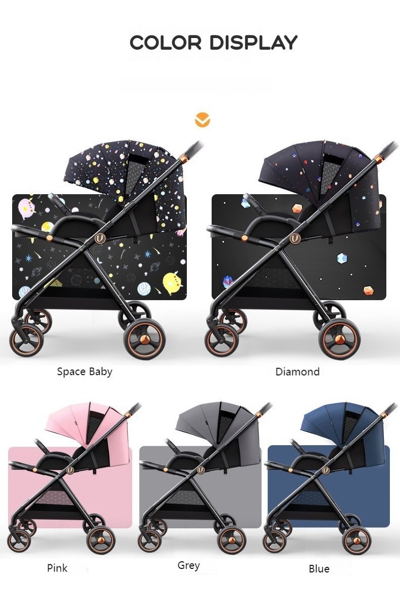 Multifunction Pushchair High Portable Lightweight Travel Pram belecoo two-way implementation Baby Stroller