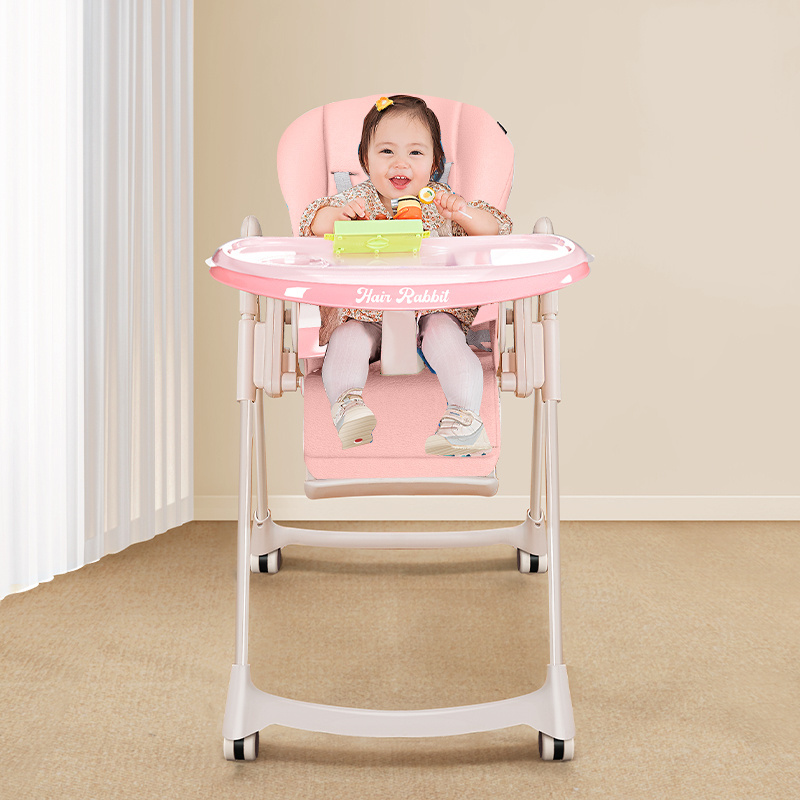 Adjustable High Chair Removable Tray Multifunction Toddler Kids High Chair for Feeding Hot Selling Baby Folding