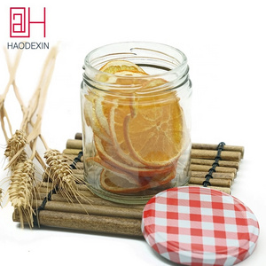 HAODEXIN grid pattern metal lids for glass jar candle tinplate can lid plaid pattern tea canister wide mouth jar lids wholesale