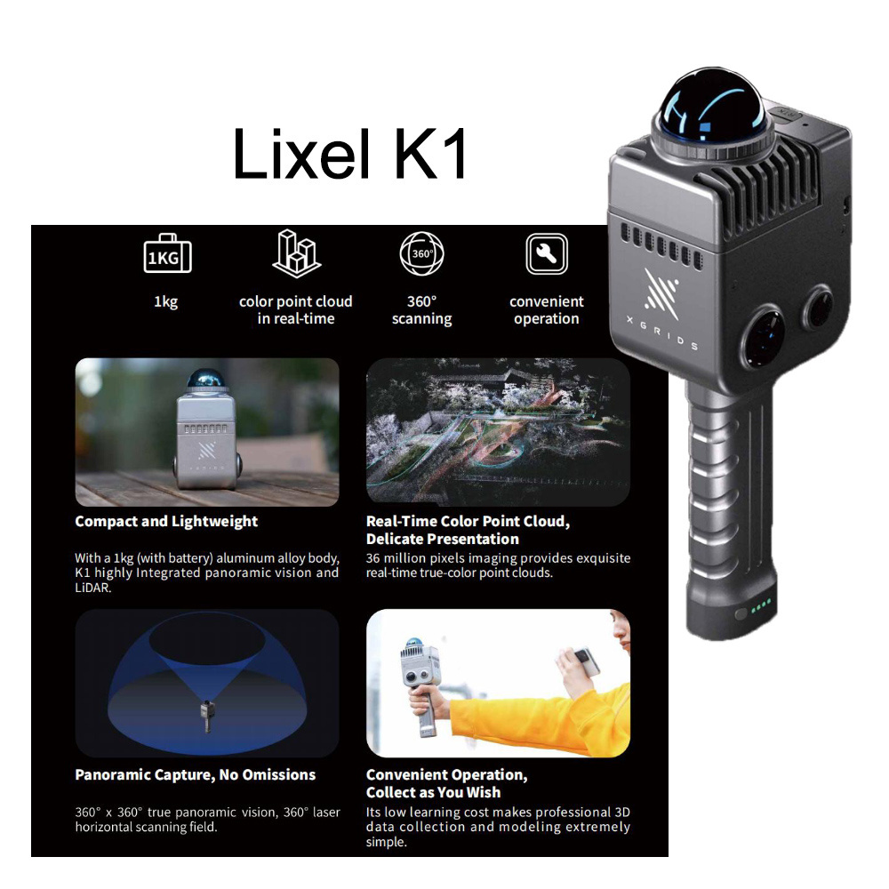 Liexl K1 Compact Handheld Scanner 36MP Panora-ma Cameras and 360 LiDARs High-accuracy For Survey Equipment Engineering