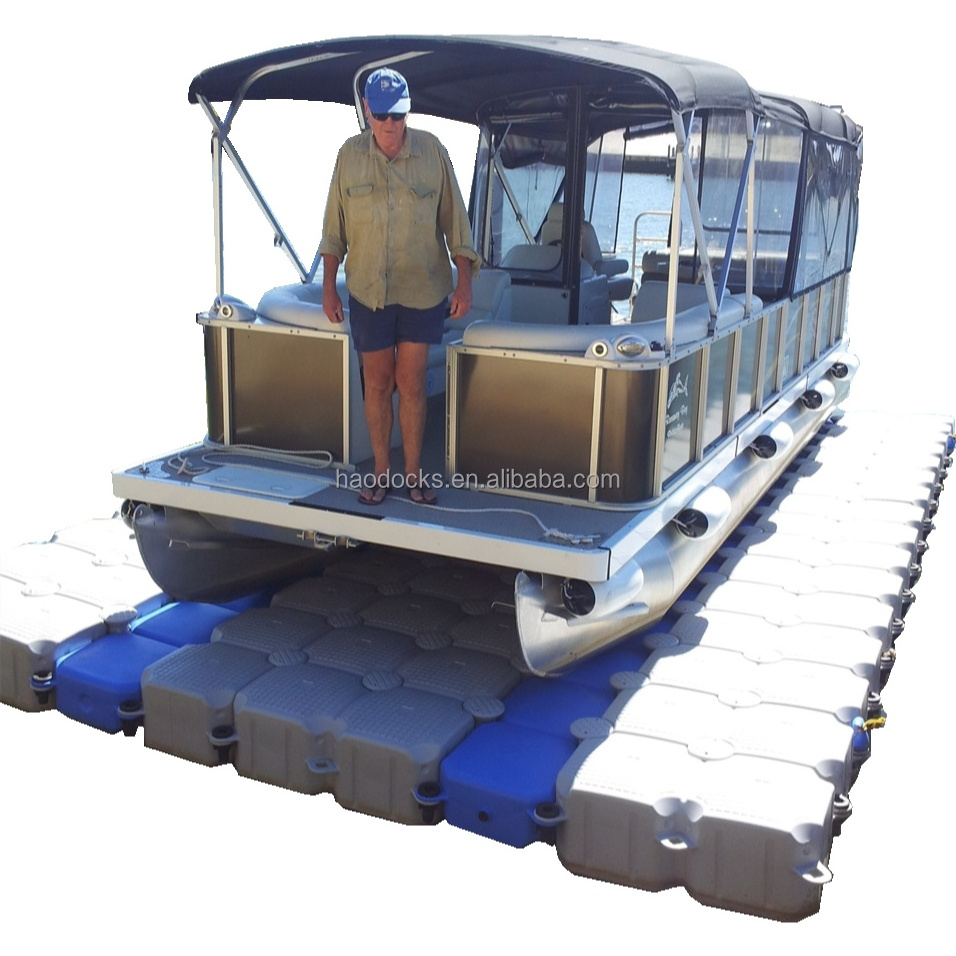 Plastic Floating Dry Dock HDPE Boat Lift Drive-on Dock for Aluminium Pontoon Tritoon Boats