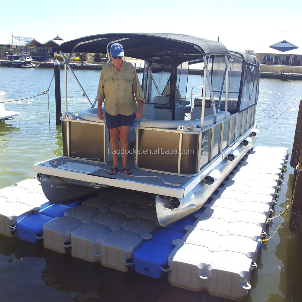 Plastic Floating Dry Dock HDPE Boat Lift Drive-on Dock for Aluminium Pontoon Tritoon Boats