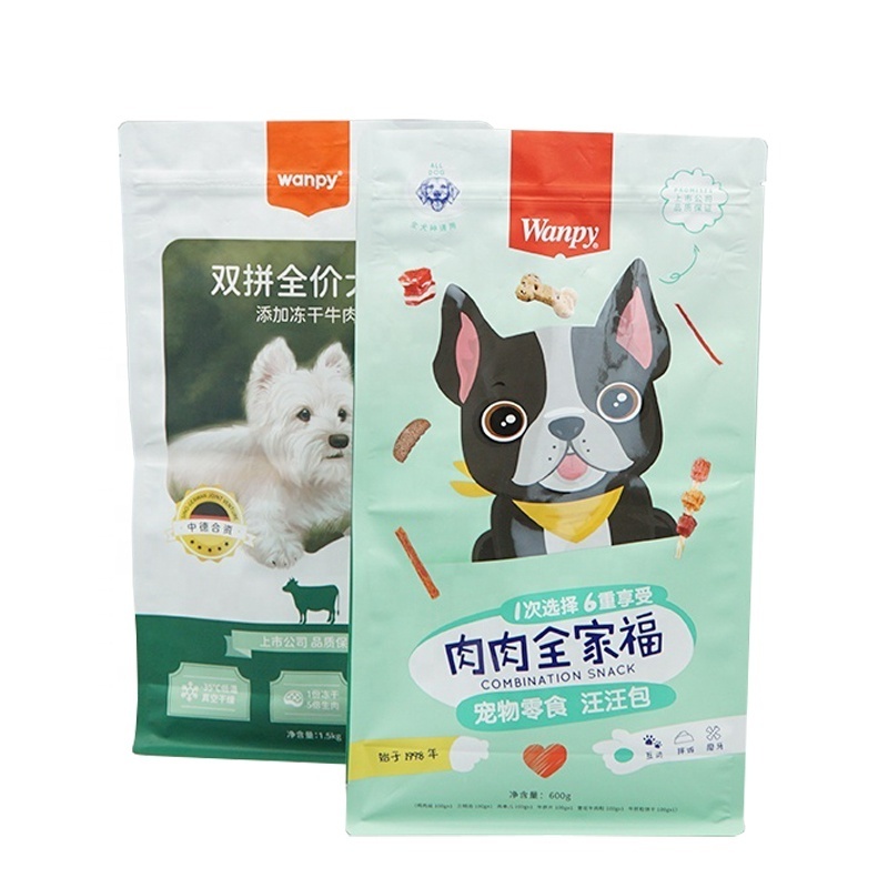 High Quality Custom Gravure Printing Dog Cat Pet Food Snack Stand Up Zip Lock Pouch Packaging Bag