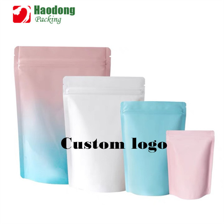 Stand Up Custom Print Logo Pouch Custom Reusable Ziplock Doypack Poly Bag Stand Up Pouch Packaging