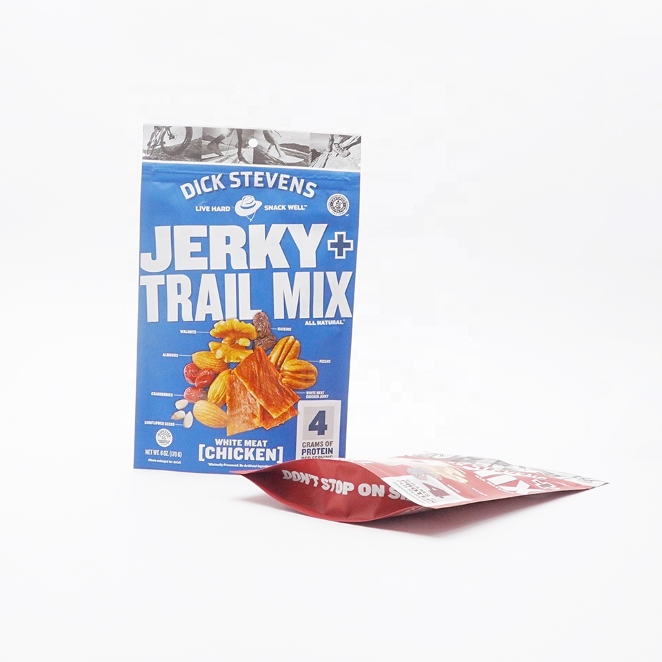 Mylar Zip Lock Snack Pouch Doypack Dry Beef Jerky Food Grade Aluminum Biltong Packaging dry food packaging