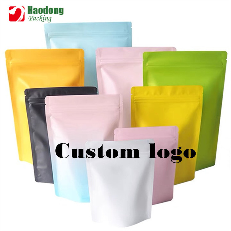 Stand Up Custom Print Logo Pouch Custom Reusable Ziplock Doypack Poly Bag Stand Up Pouch Packaging