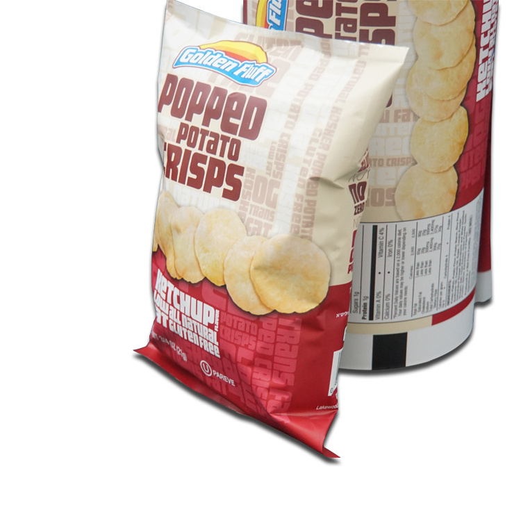 Customized Printed High Barrier Aluminum Foil Metallic Laminated Roll Film Plastic Potato Chips Packaging Bag Rollstock