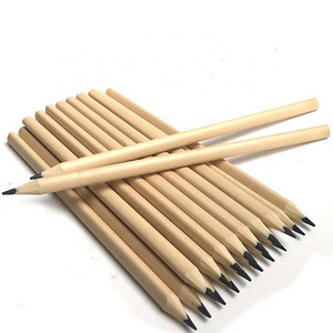 Stationery cheap wholesale bulk wooden round rod natural pencil HB with logo custom printing