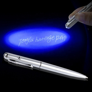 2022 creative Magic LED UV Light Ballpoint Pen with Invisible Ink Secret Spy Pen