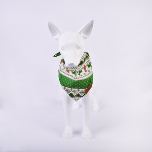 OEM Christmas design printing polyester custom printed triangle pet dog scarf bandana with logo for pets