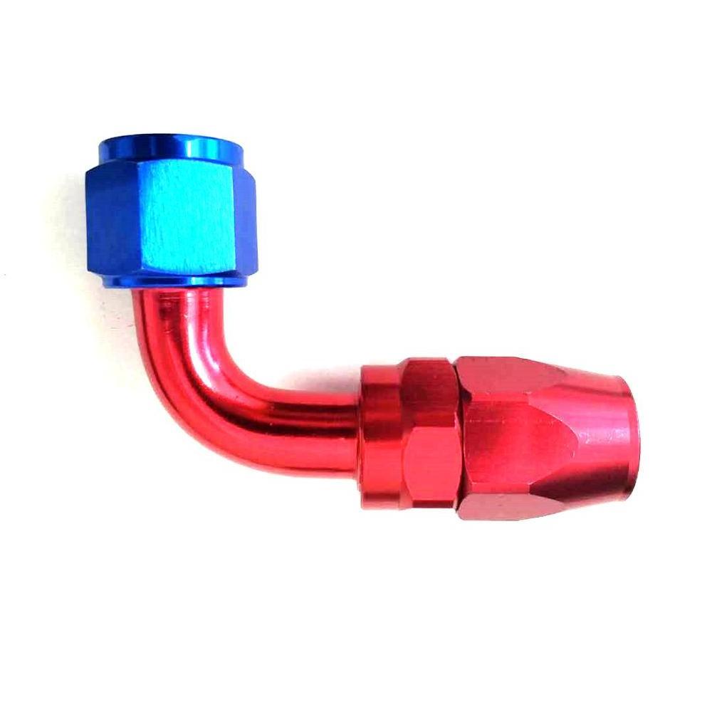 Hao Fa AN8-90 Degree Aluminum Oil Cooler Connector AN Line Rotary Swivel Hose End Anodized AN8 Hose End Joint Fitting