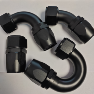 Haofa black anodize AN8 AN10 AN12 AN16 AN20 swivel oil fitting straight 30 / 45 / 60 / 90 / 120 / 150 / 180 degree