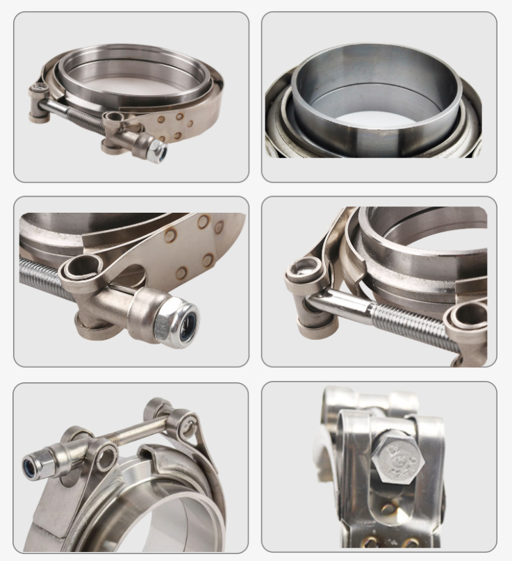 Haofa custom stainless steel muffler/exhaust pipe clamp 2.5'' 3'' 3.5'' 4'' v-band clamp quick release v band clamp 3 inch