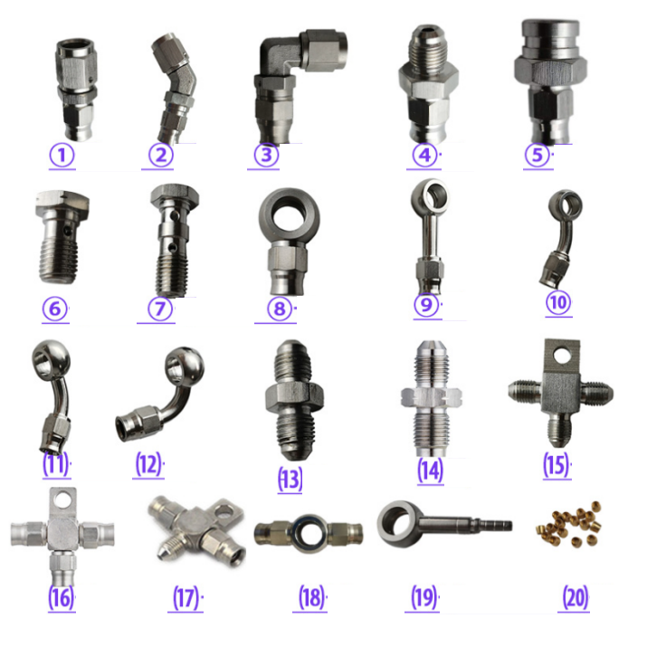 Haofa -3AN 3x male flare union split stainless steel male tee block with locating lug mount tab