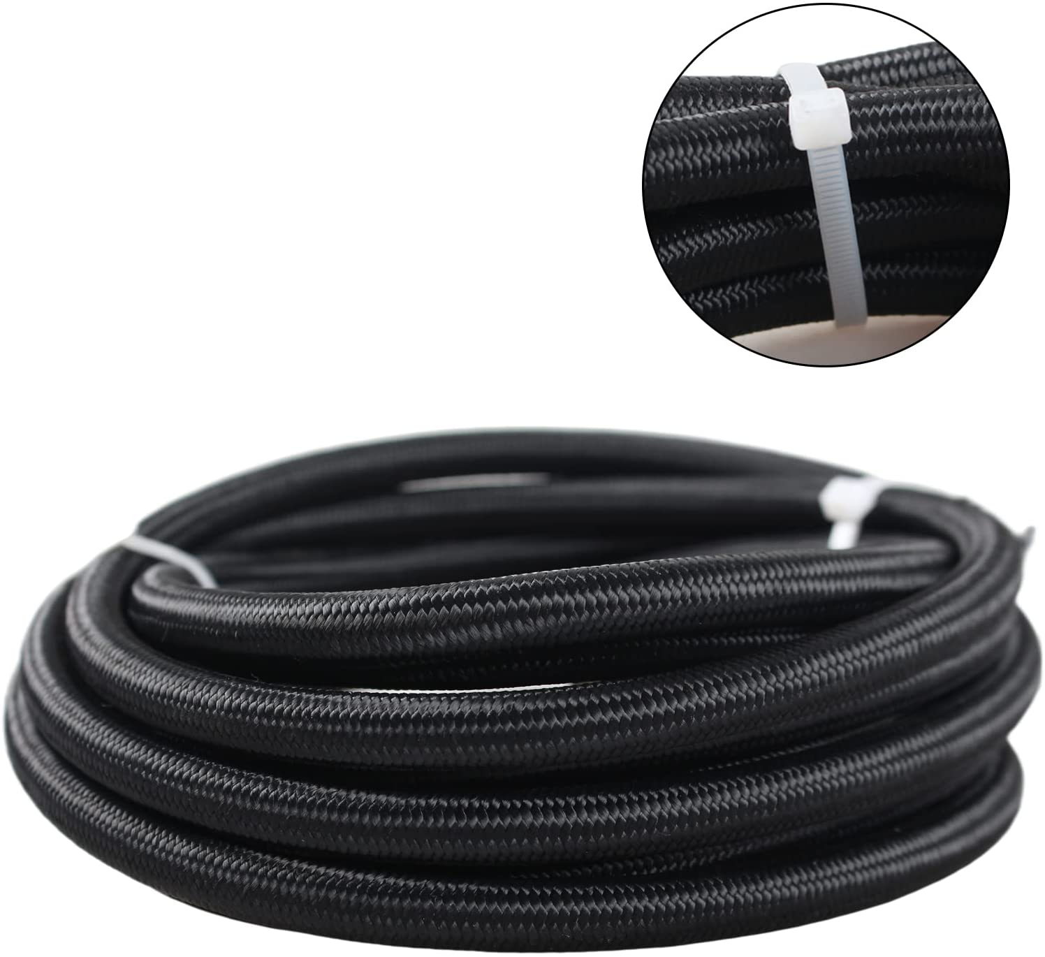 AN4 AN6 AN8 AN10 AN12 AN16 AN20 nylon braided rubber oil pipe line fuel hose with fittings