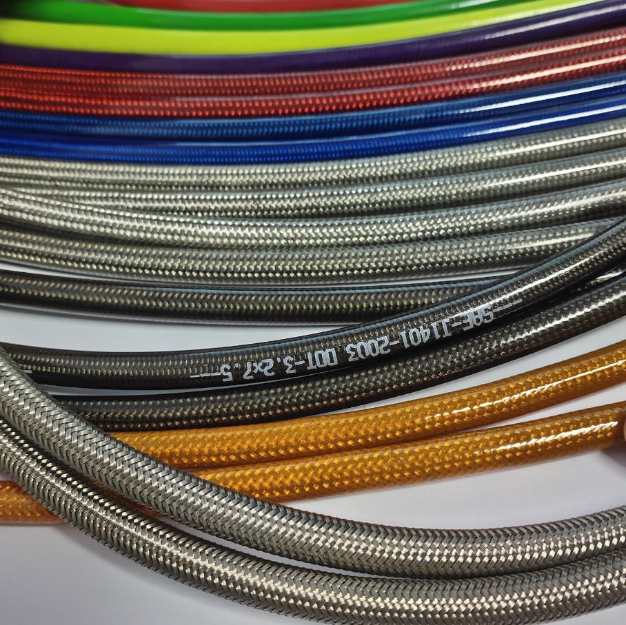 AN3 AN4 PTFE Brake Lines Hoses with Female Swivel Straight Hose Ends for Flexible Brake & Clutch Hoses