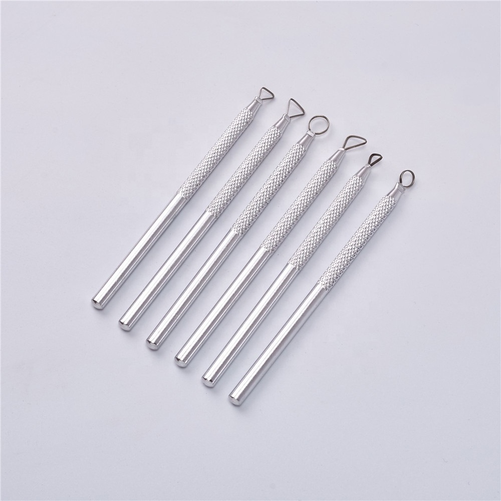 HAOFENG 6pcs Aluminum Sculpting Carve Modeling Wax Soap Carving Clay Pottery Sculpture Tool Pottery Clay Carving Knife Tools Kit