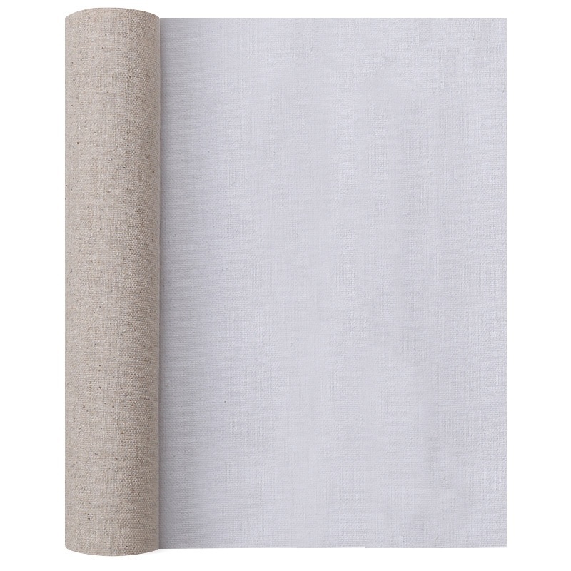 Factory Wholesale Wear-resistant Linen Flax Blended Coating Oil Canvas Roll for Artist Acrylic Oil Art Painting Supplies